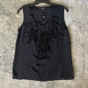 ♠️SILK FEATHER & sequin embellished top